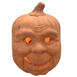 Vtg large Scioto ceramic Mold pumpkin  Jack O Lantern Smile Face Halloween 10"‎